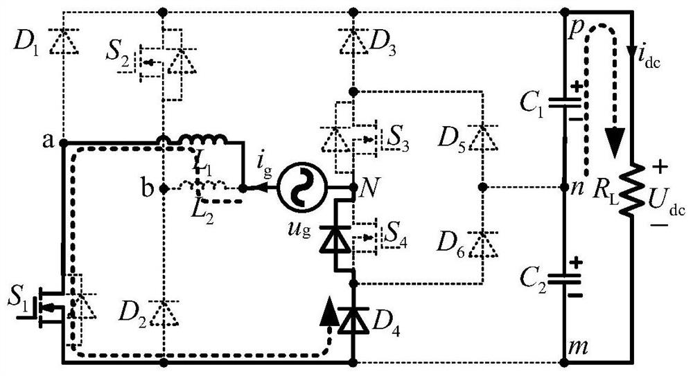 Heterogeneous diode clamping type three-level rectifier
