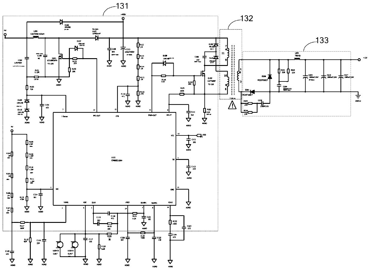Driving circuit for motor and power supply