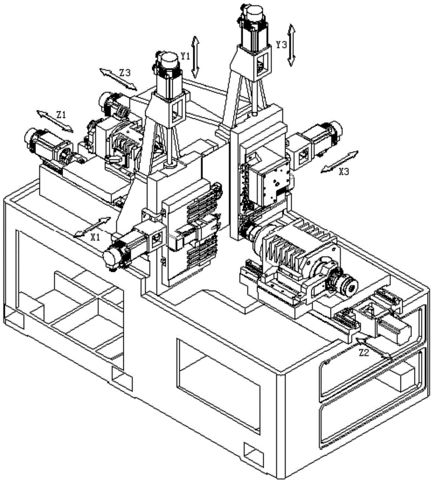 Six-axis Swiss type milling machine tool