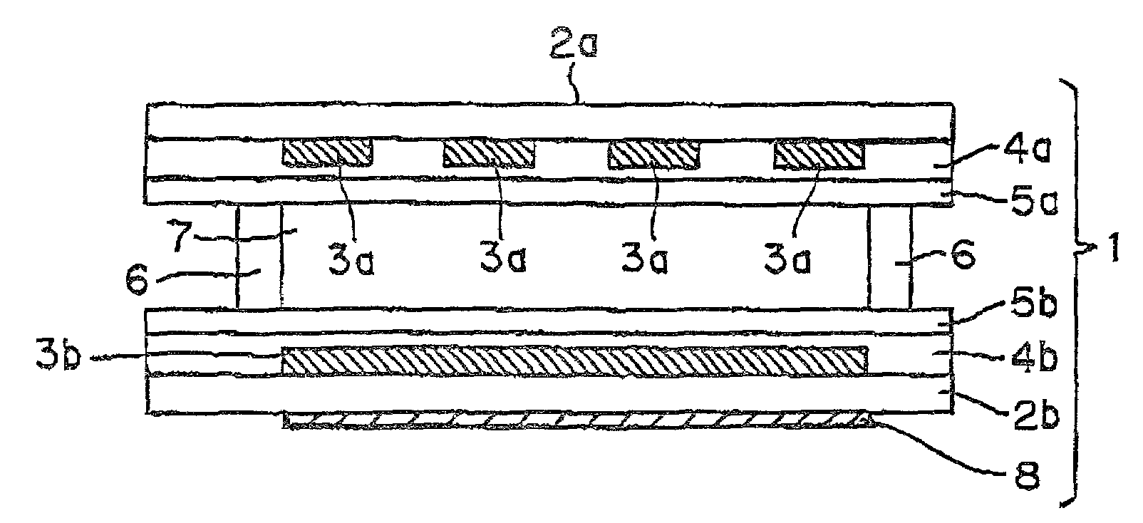Liquid crystal optical element comprising a resin layer having a surface hardness of b or less