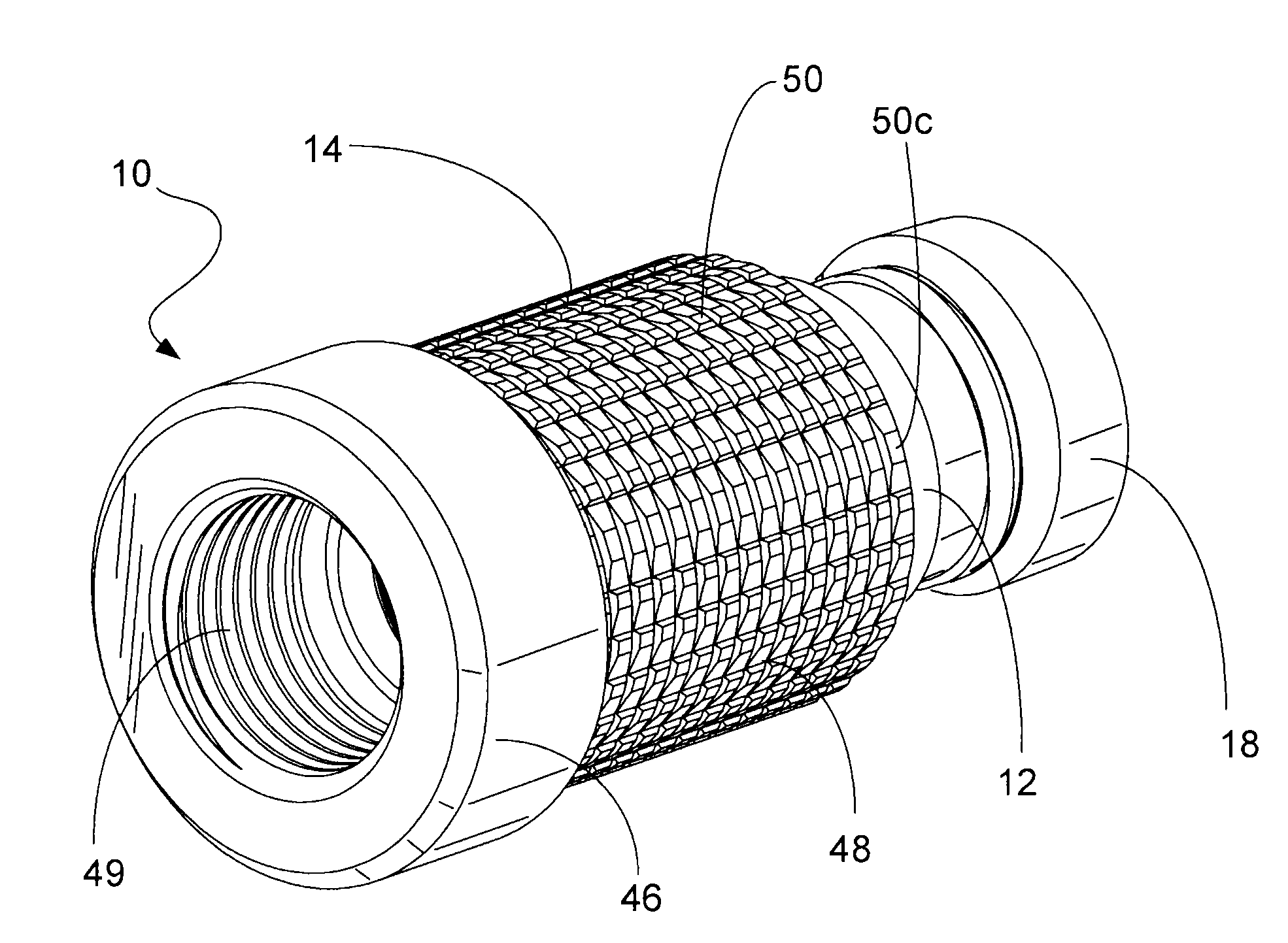 Hand tightenable coaxial cable connector