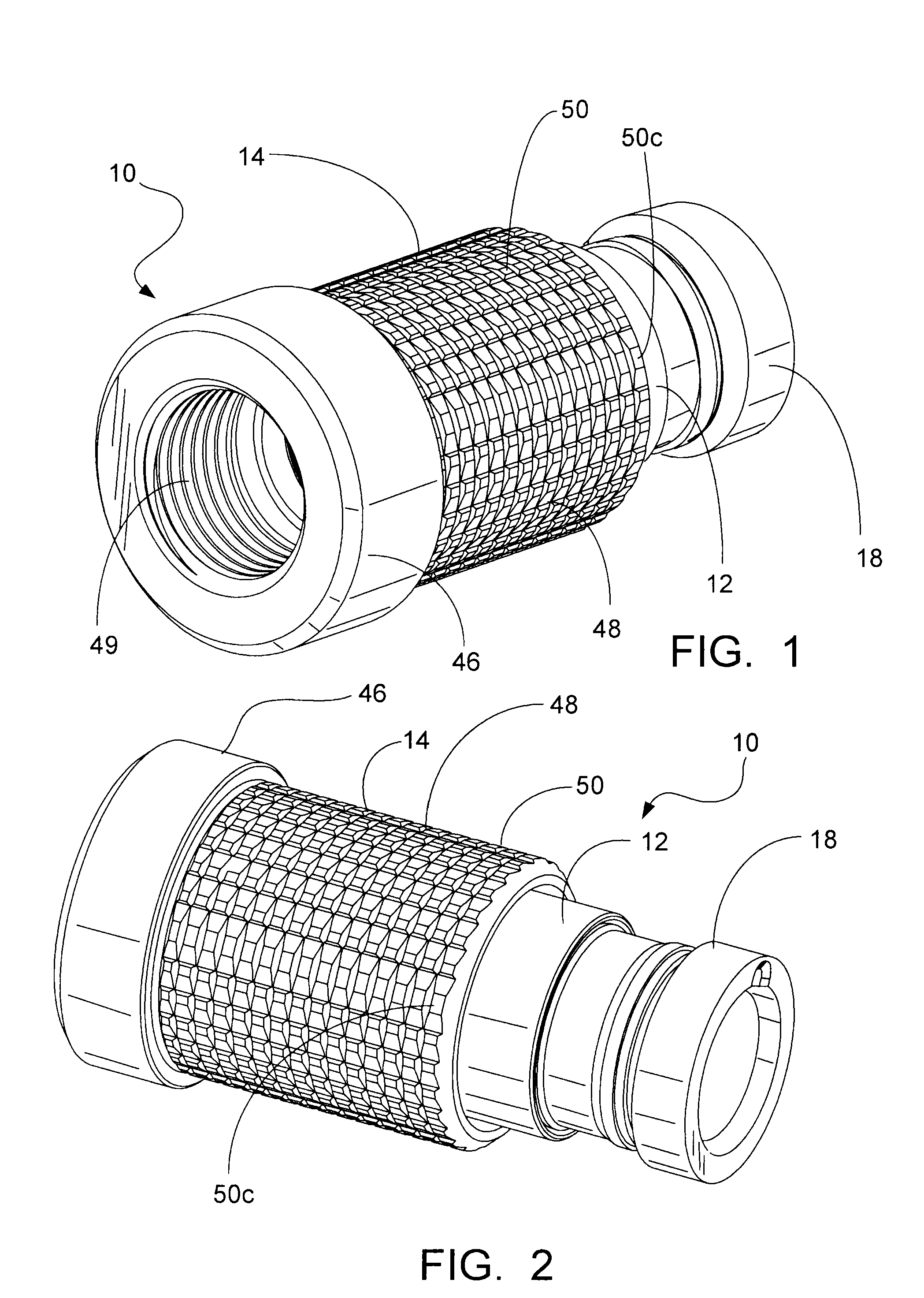 Hand tightenable coaxial cable connector