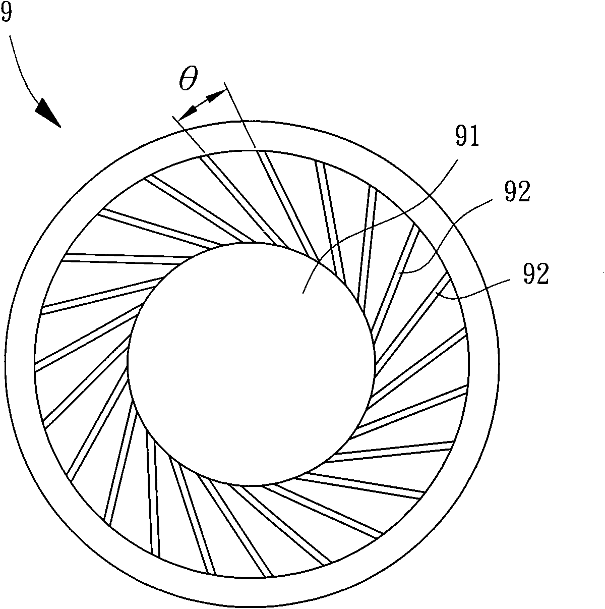 Heat radiating fan wheel