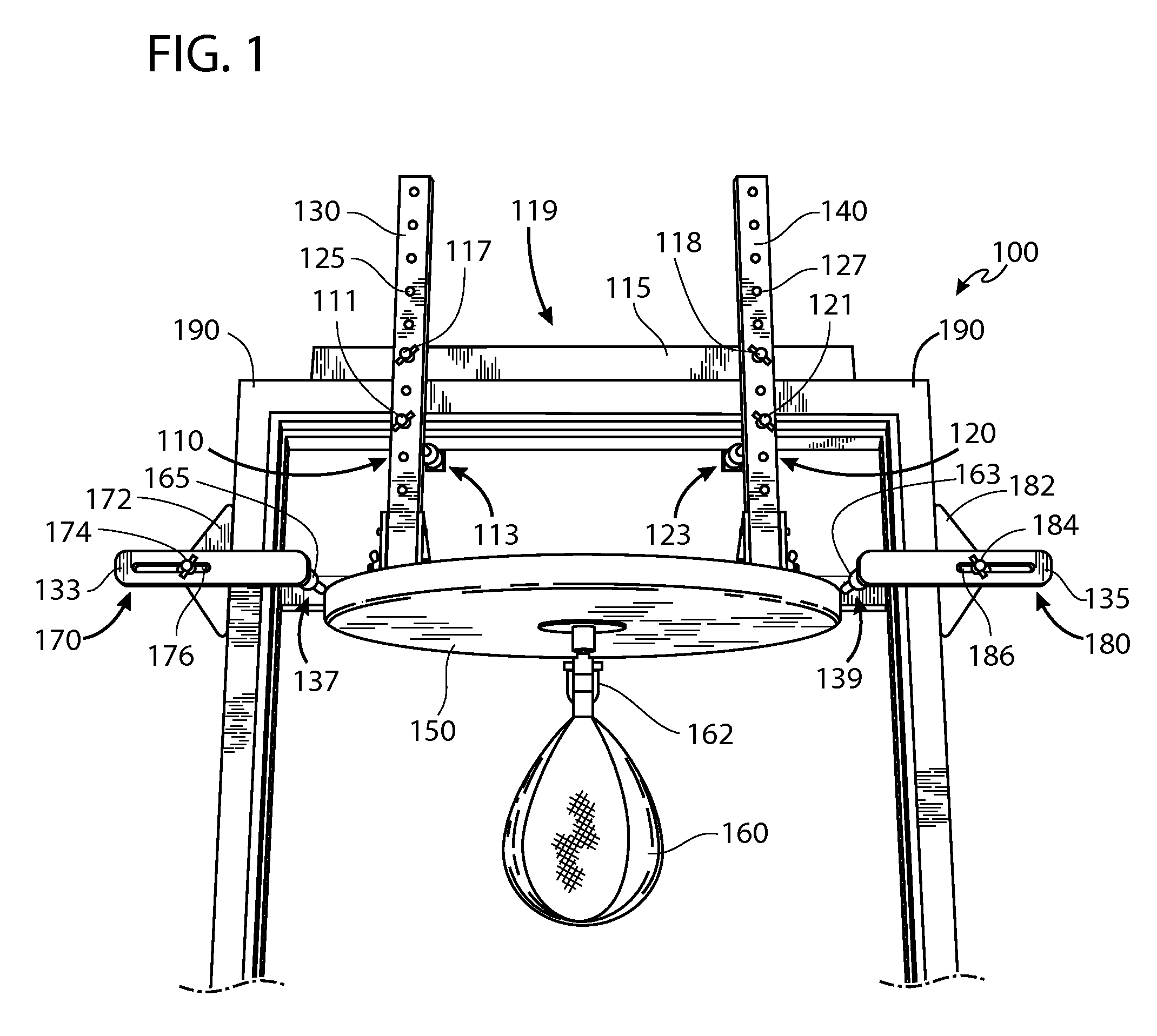 Universal punching bag support apparatus