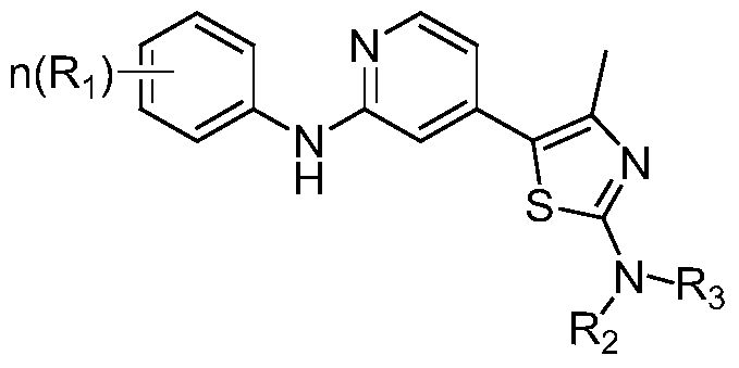 Containing 2-anilino-4-thiazolyl pyridine derivative and its preparation method, pharmaceutical composition and application