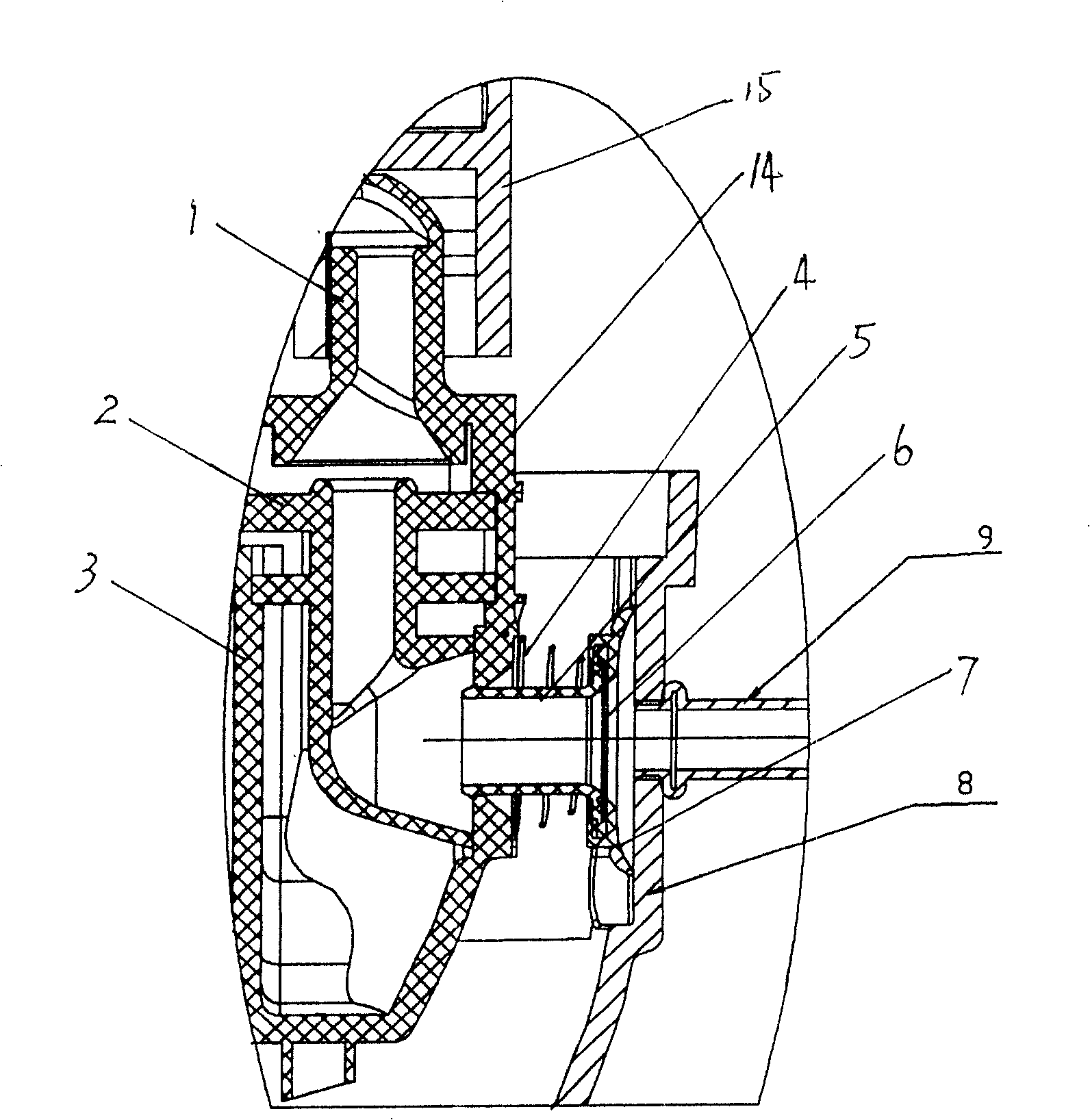 Compressor capable of directly gettering through impacting air suction port by spring