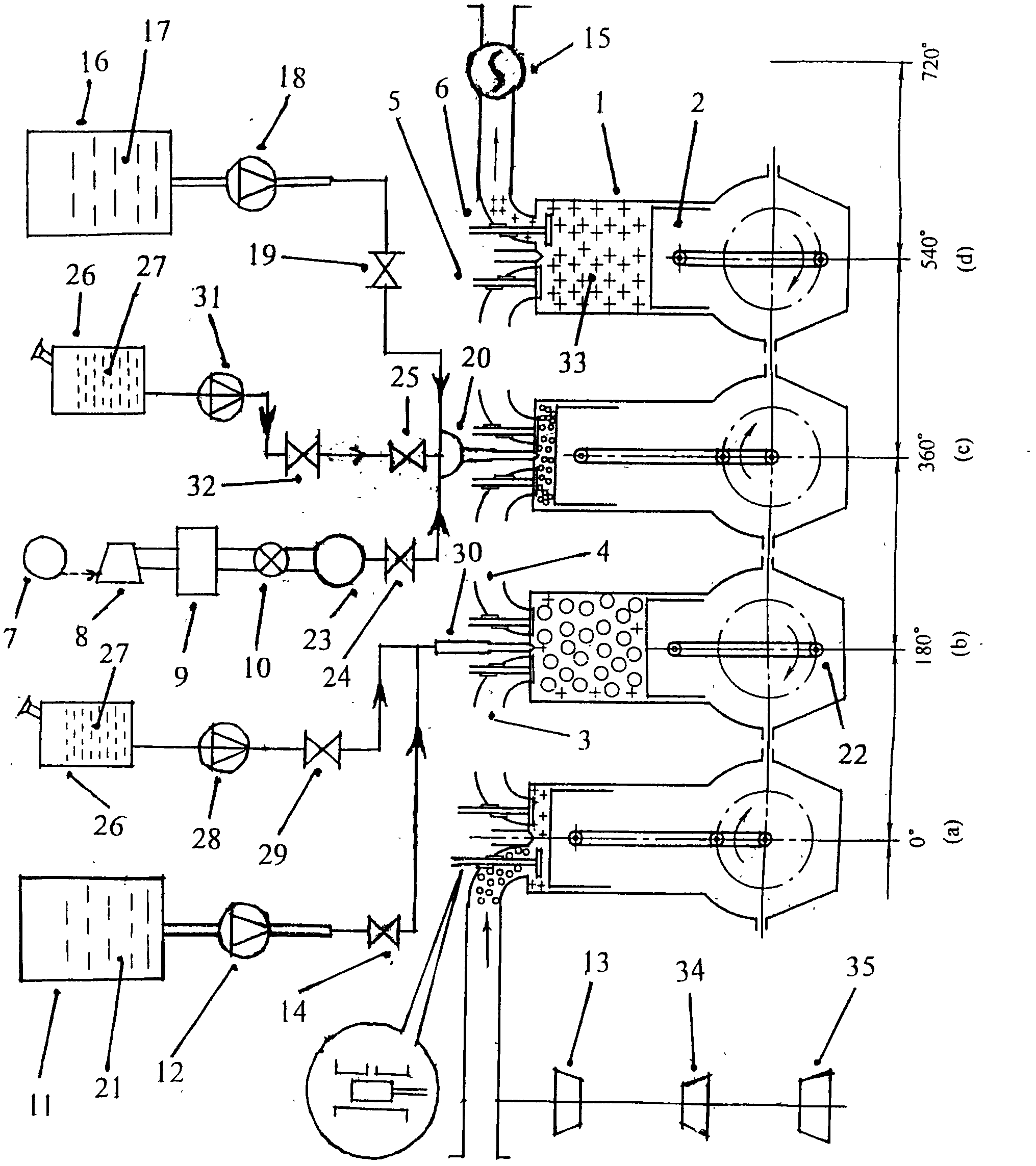 Master device of large-power high-energy-saving micro-emission internal combustion engine utilizing explosive energy to promote, activate and force combustion