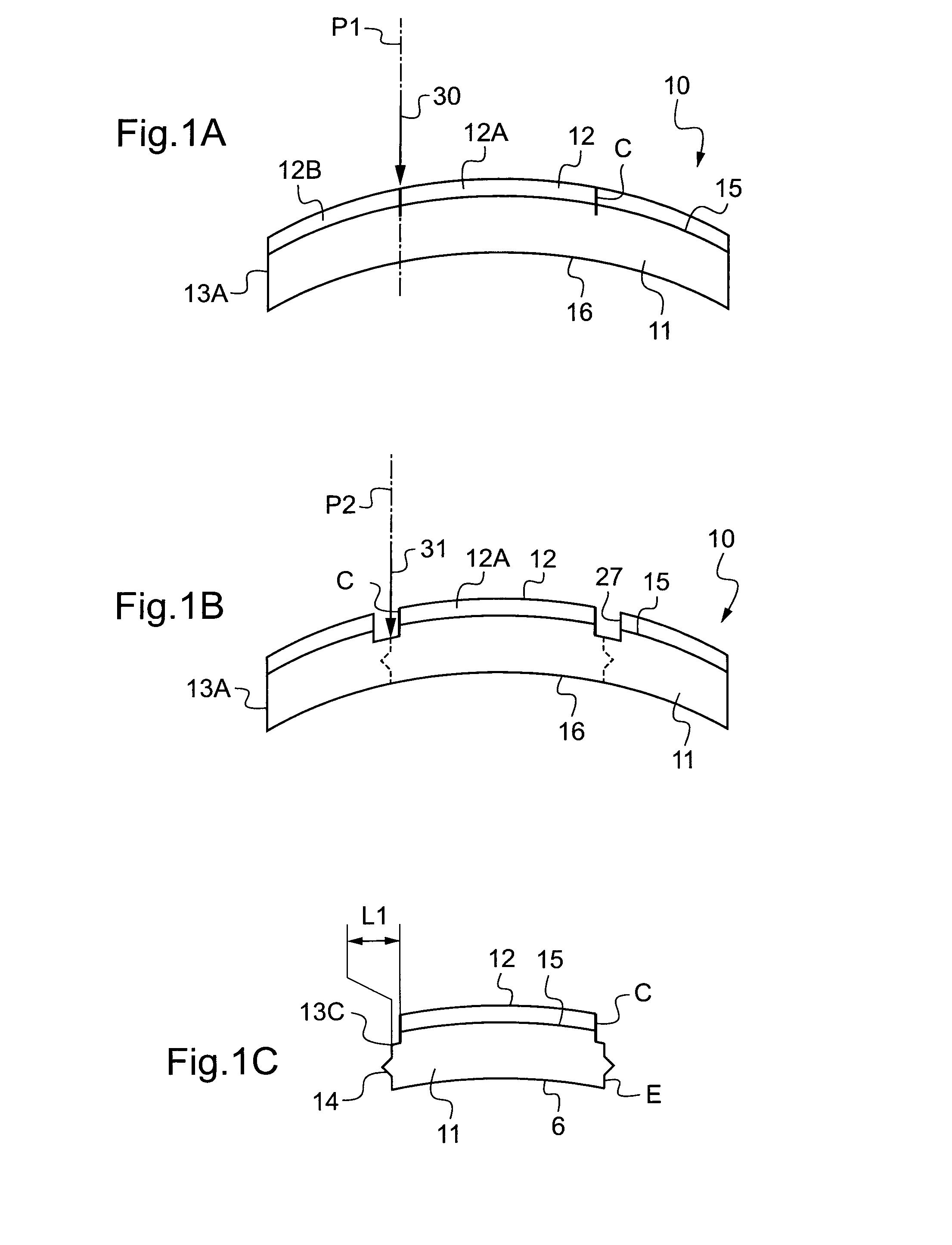Method for trimming an ophthalmic eyeglass lens comprising a coating film