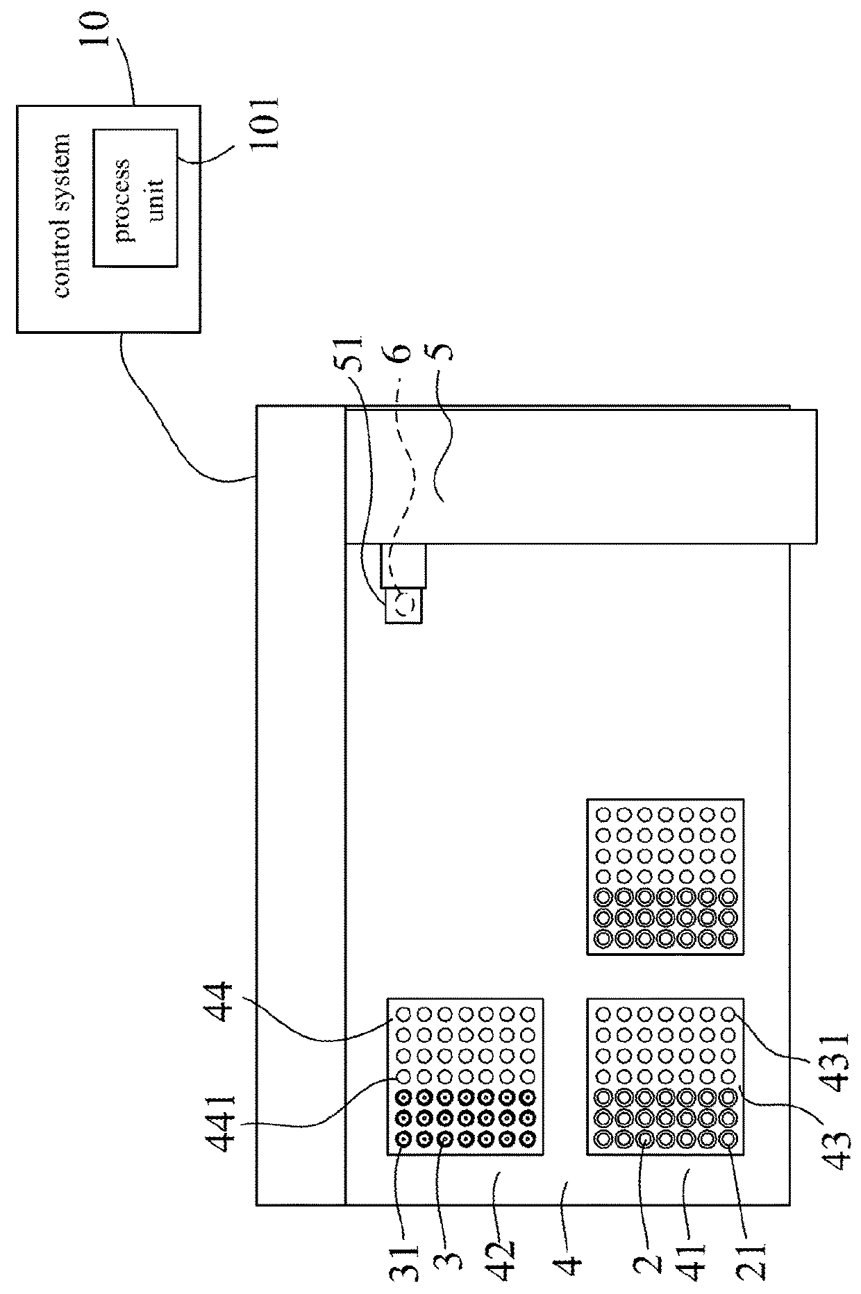 Automated inspection device for testing specimens and method of use thereof