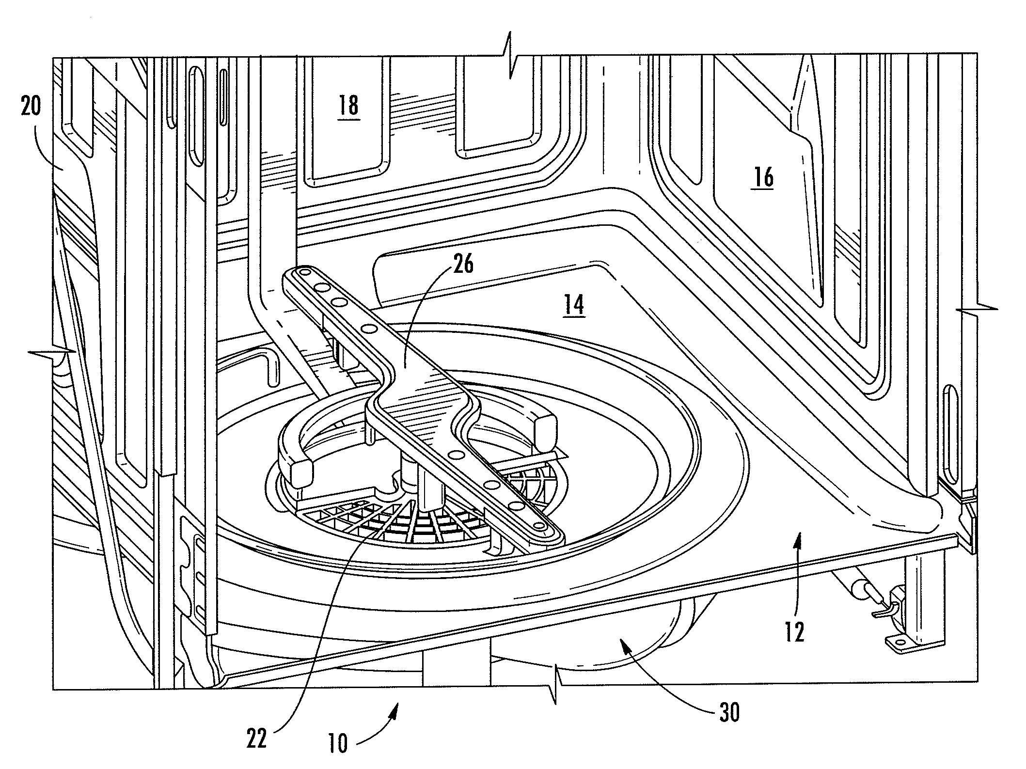 Sump assembly for a dishwasher, and associated method