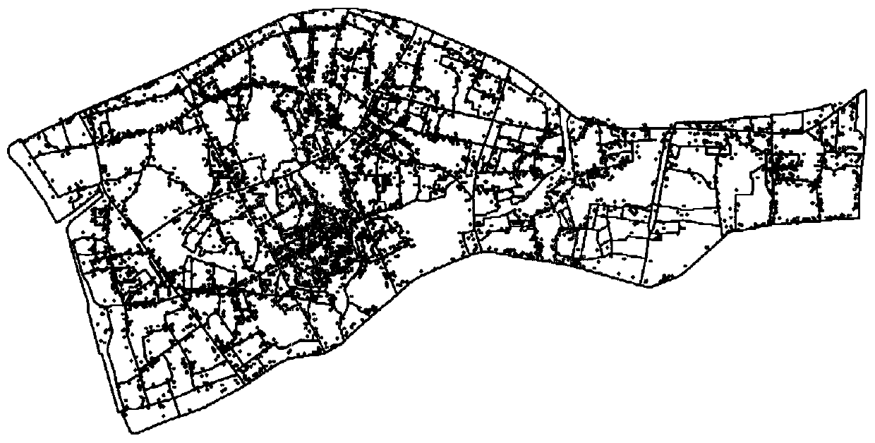 Urban street space vitality simulation method and system, computer equipment and storage medium