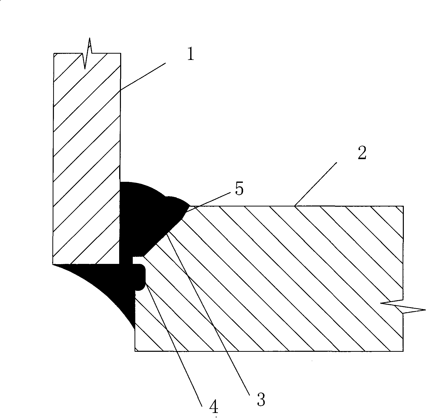 Plane welding flange divided edge structure