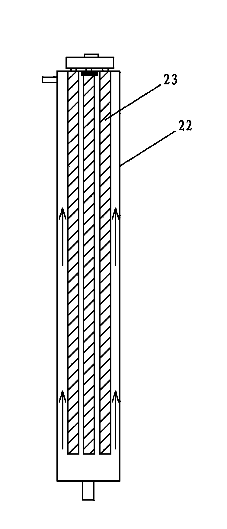 A heating device connected to a barreled water spout