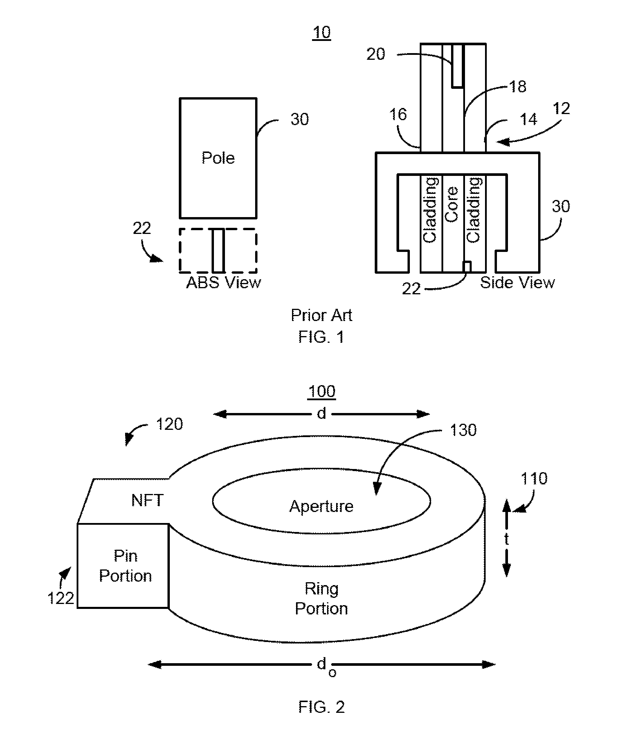 Method and system for providing an energy assisted magnetic recording writer having a ring shaped NFT