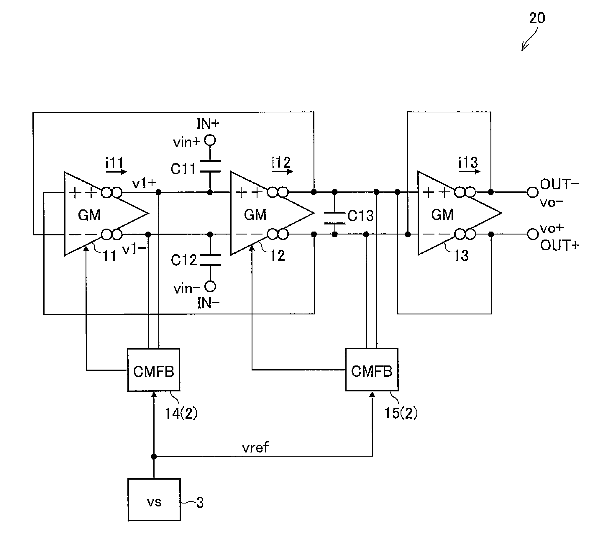 Operational amplifier circuit, bandpass filter circuit, and infrared signal processing circuit