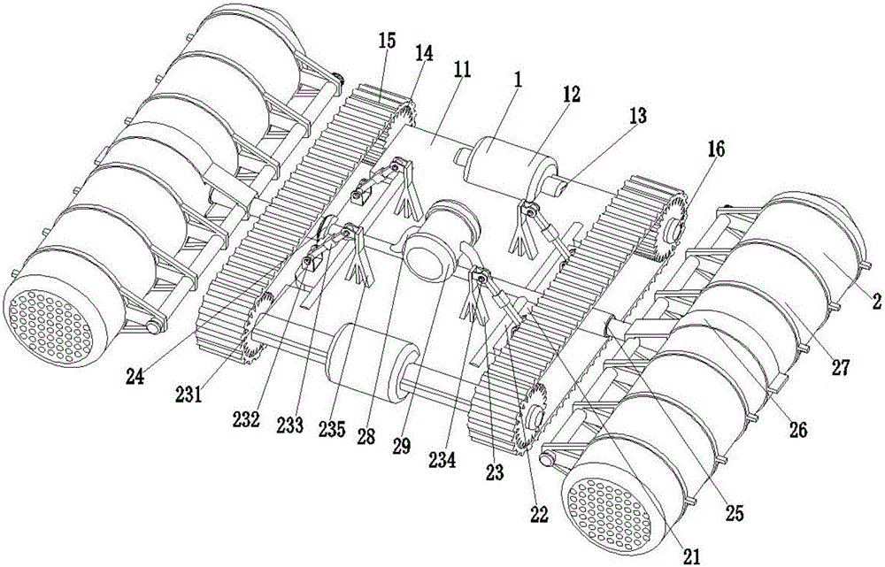 Walking device for automatic feed putting robot for fishery breeding