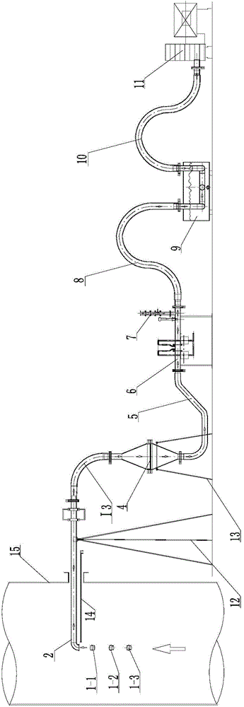 Large-flow sampling device for industrial flue gas particulate matters