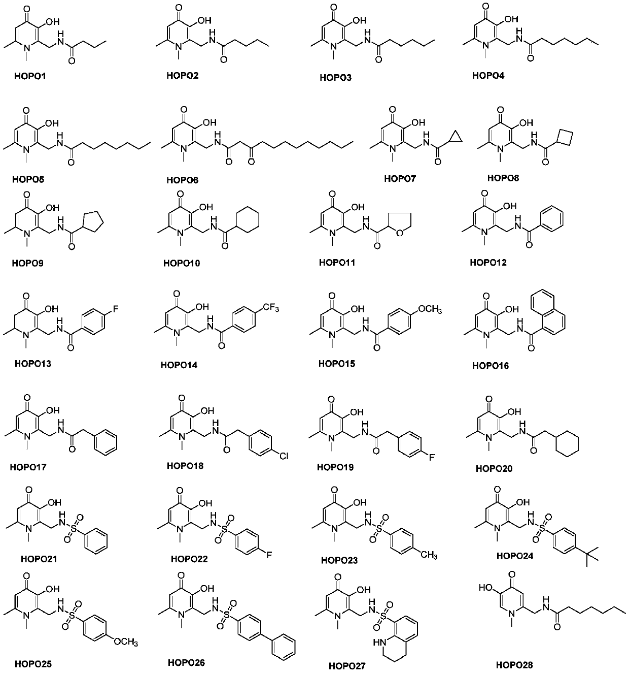 A kind of hydroxypyridone compound and its preparation method and application