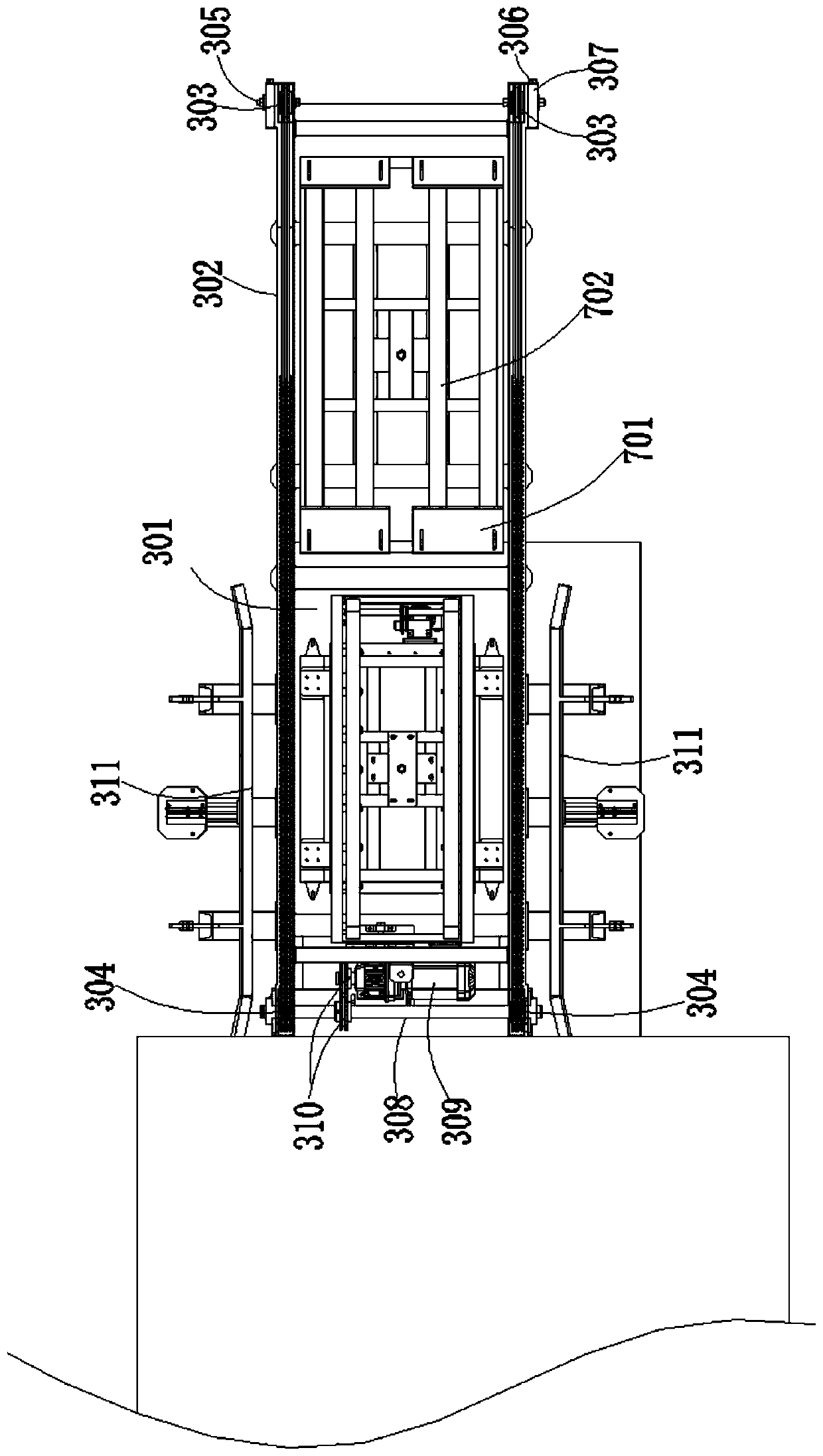 Pallet and carton stacking device and stacking method thereof