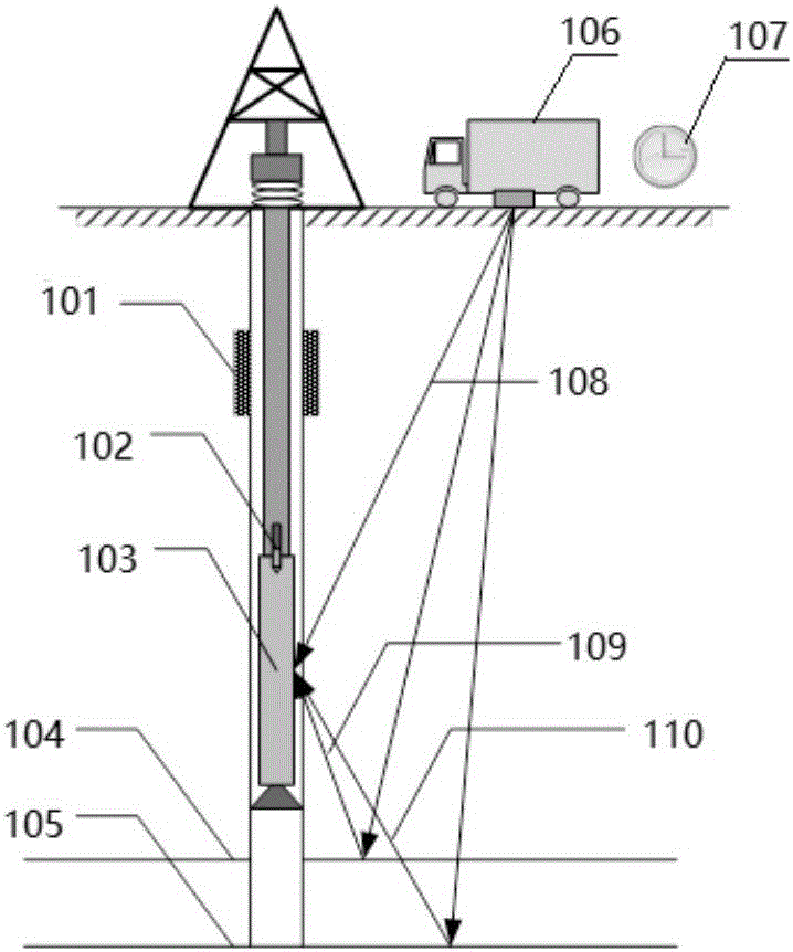 Signal acquisition and storage device for VSP (Vertical Seismic Profiling) measurement while drilling