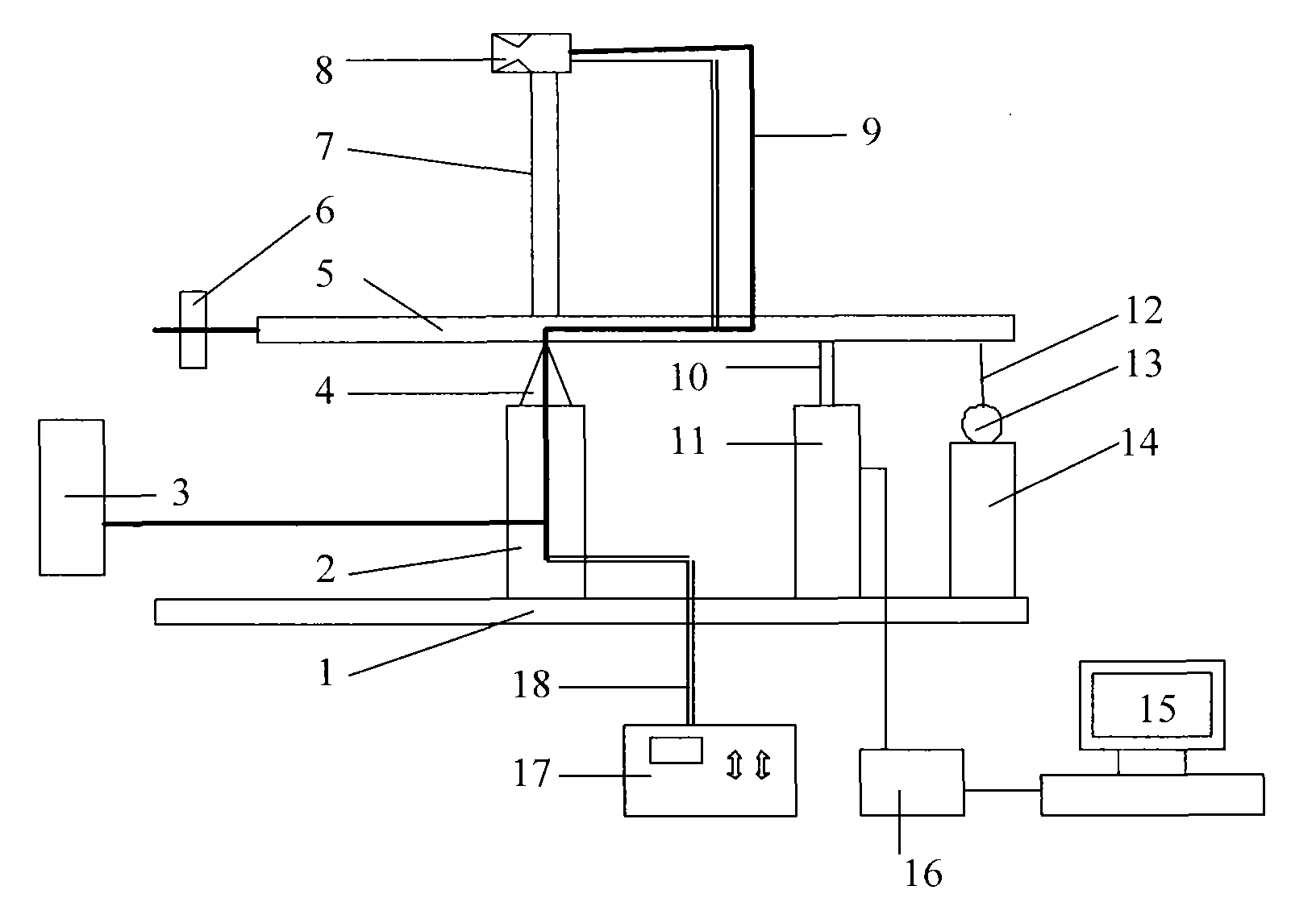 Device for measuring micro thrust of engine