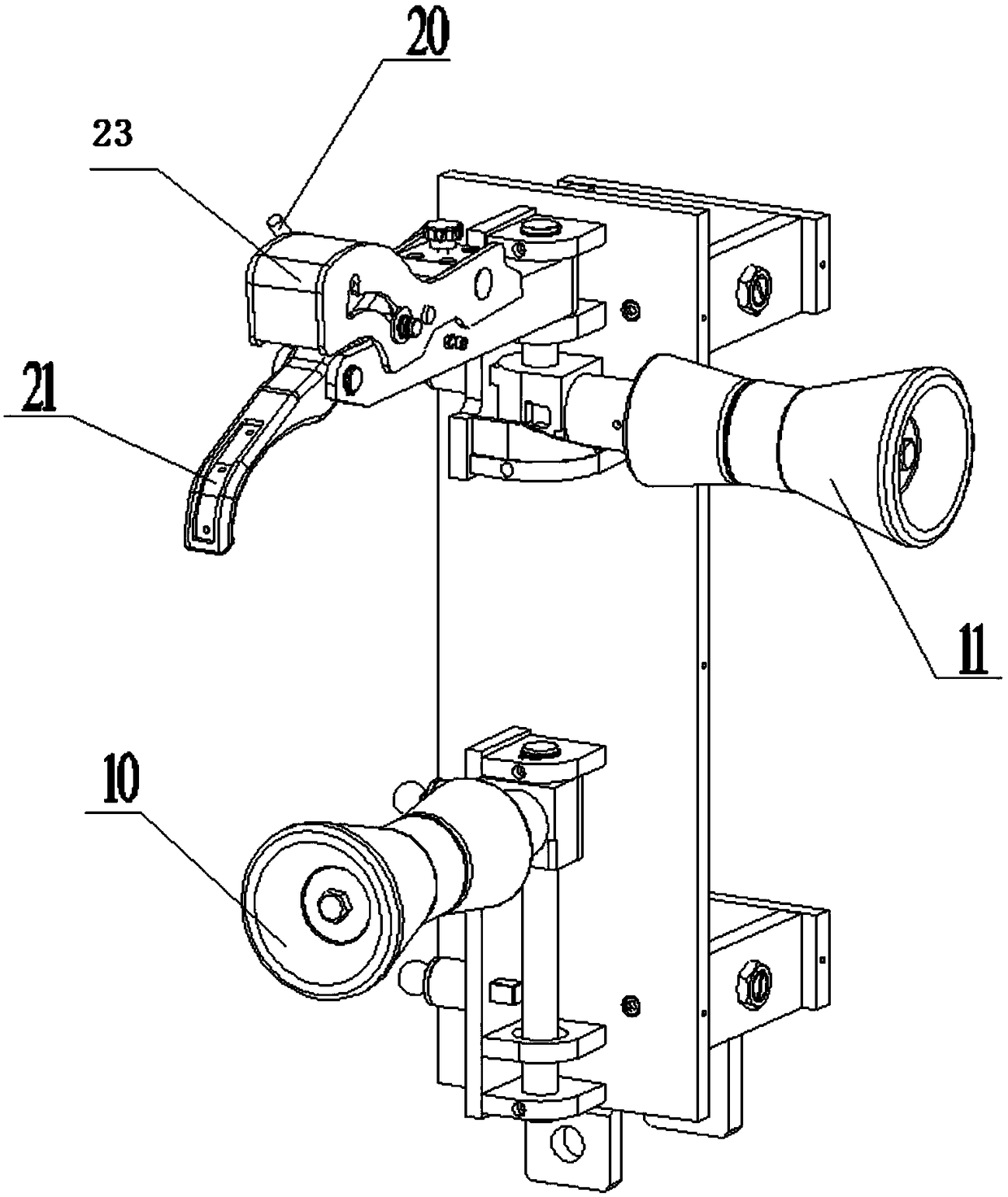 Vertical type tire dismounting device