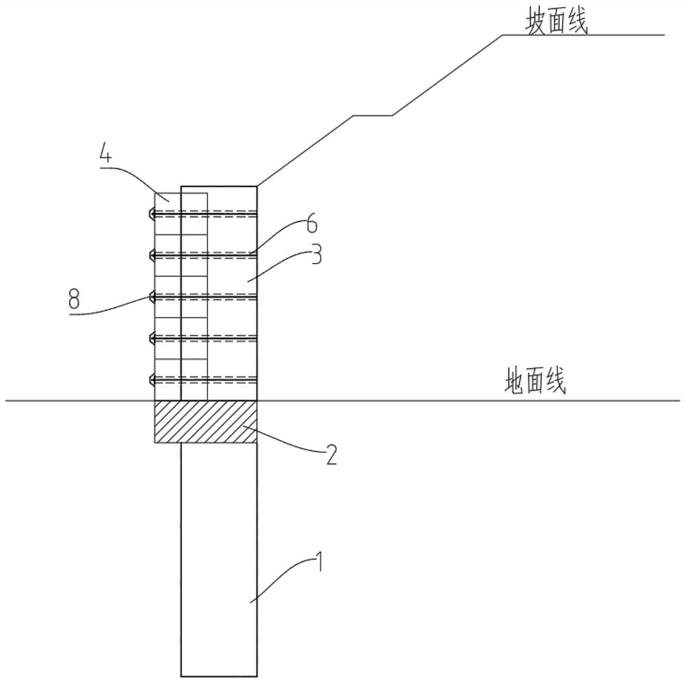 Pile plate retaining wall structure suitable for filling side slope and construction method