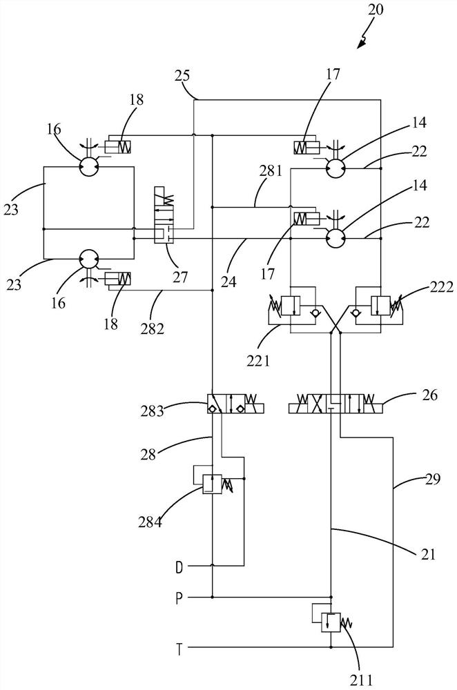 Hydraulic system for controlling turnover lifting appliance, turnover lifting appliance assembly and crane
