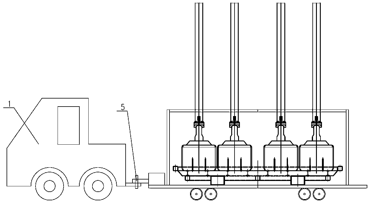 Anode set transportation and residual anode cooling pollutant collection transportation vehicle and use method