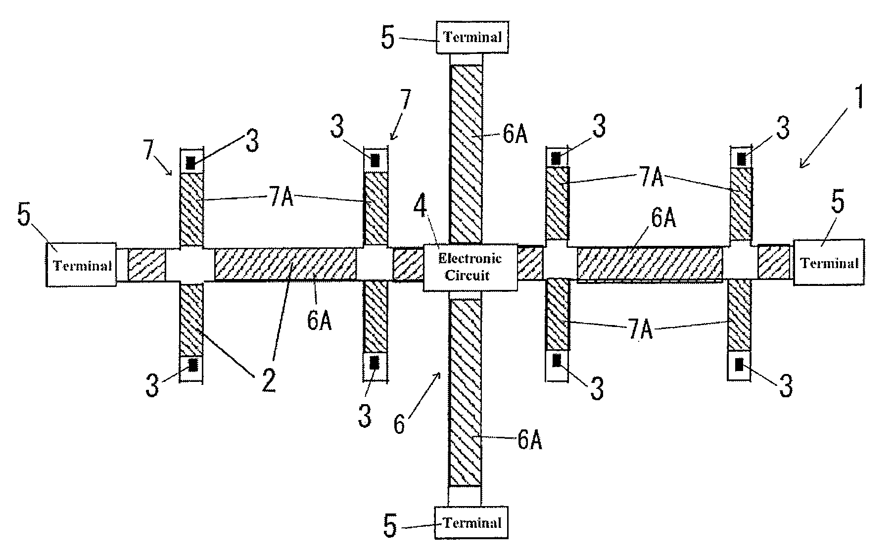 Tactile sensor module with a flexible substrate adapted for use on a curved surface and method of a mounting tactile sensor