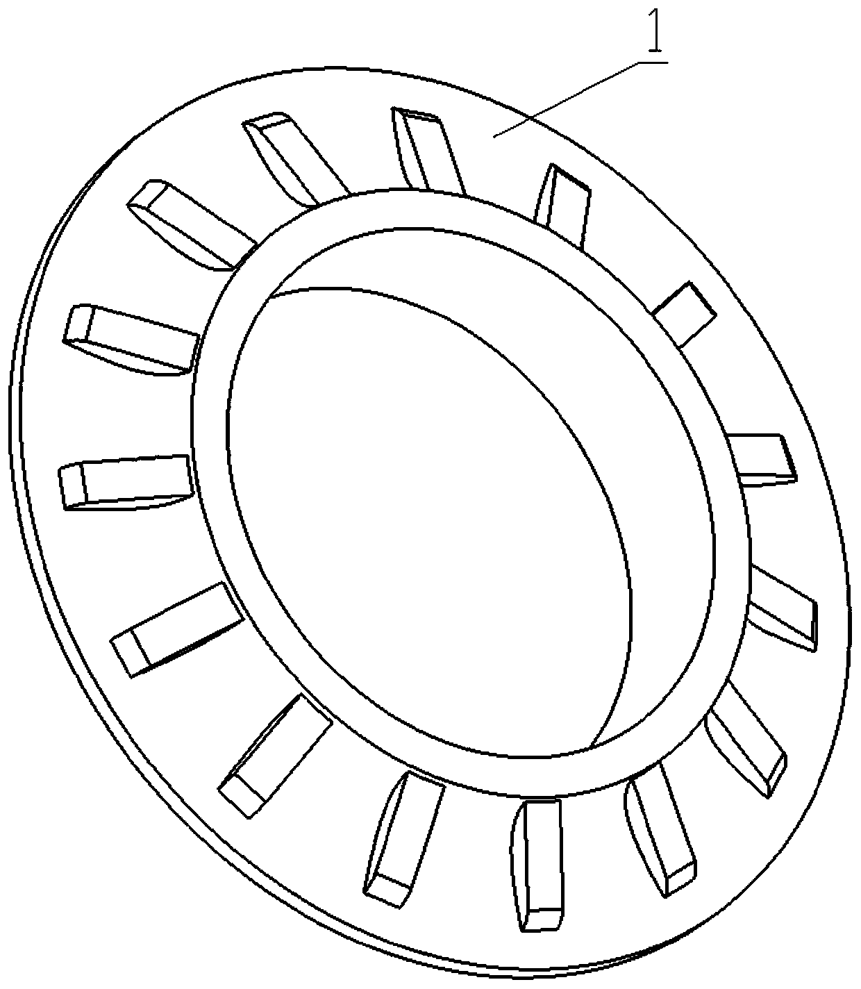 TBM disk-shaped hobbing cutter additionally provided with reinforcement ribs on side face of cutter ring