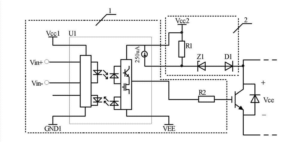 IGBT (Insulated Gate Bipolar Translator) short circuit protection detection circuit based on driving chip