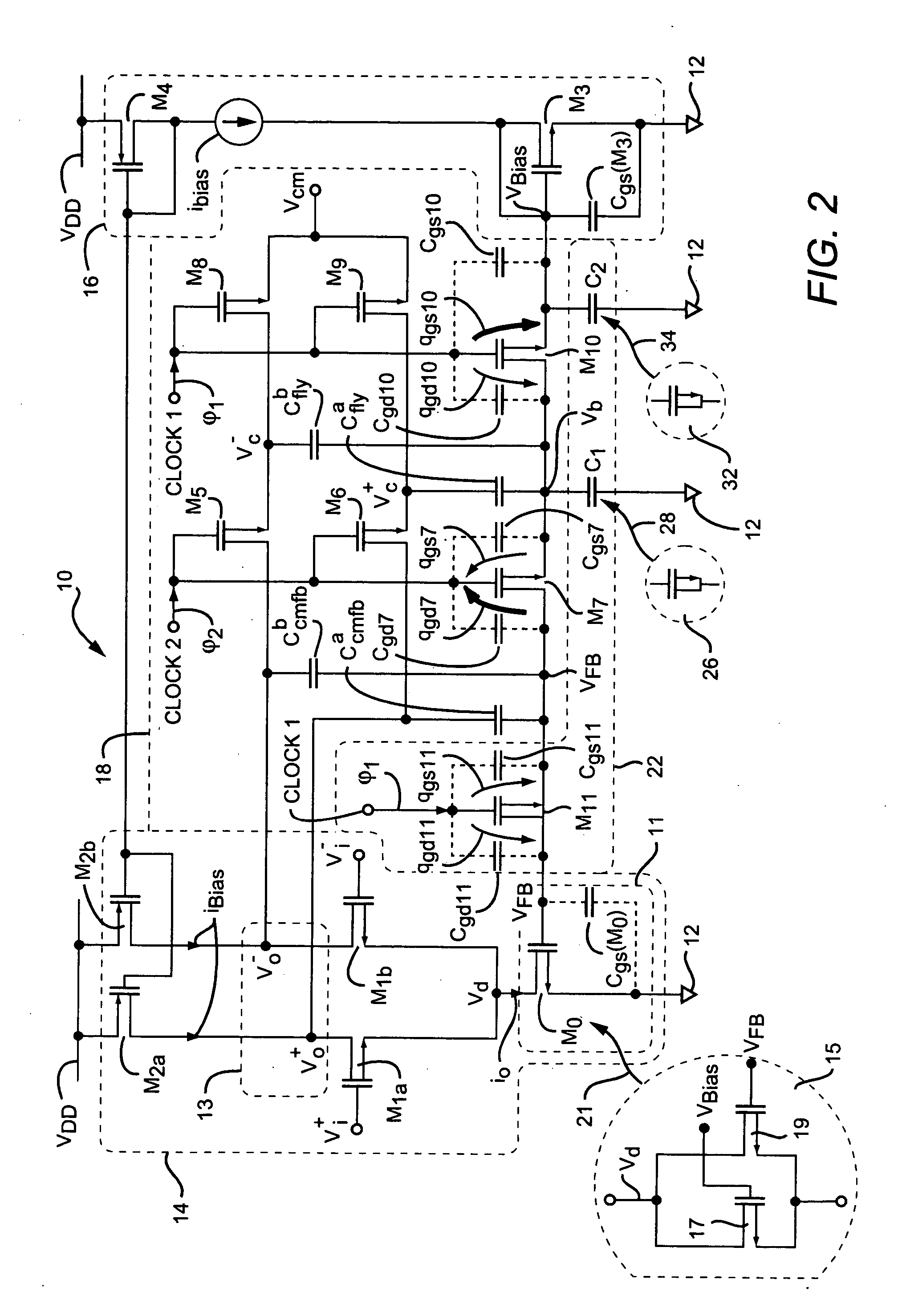 Switched capacitor circuit with reduced common-mode variations