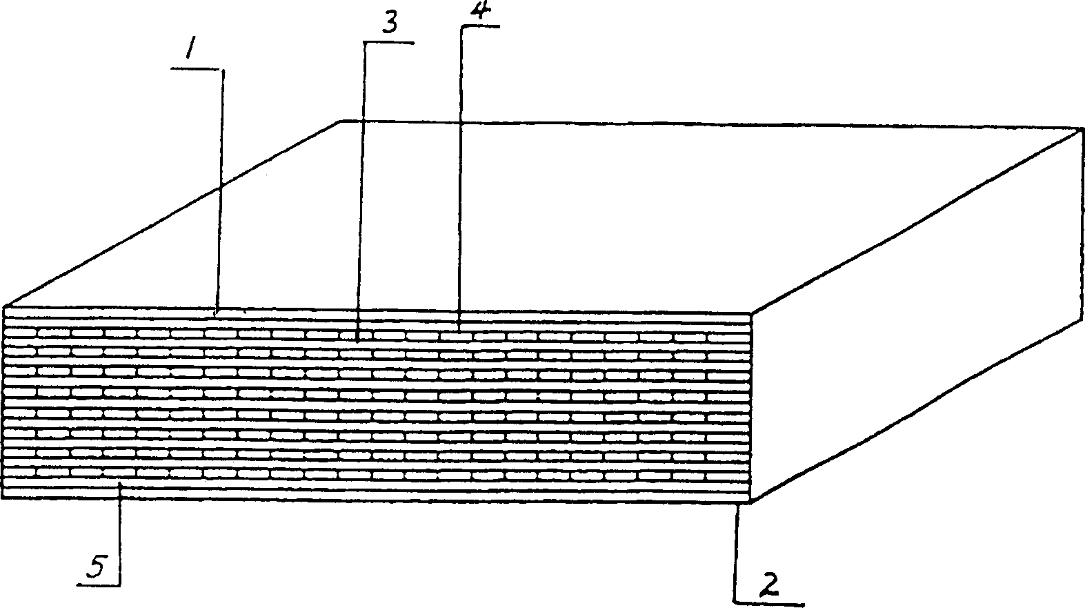 Wood base board for container of domestic material mode from leftover and its manufacturing method
