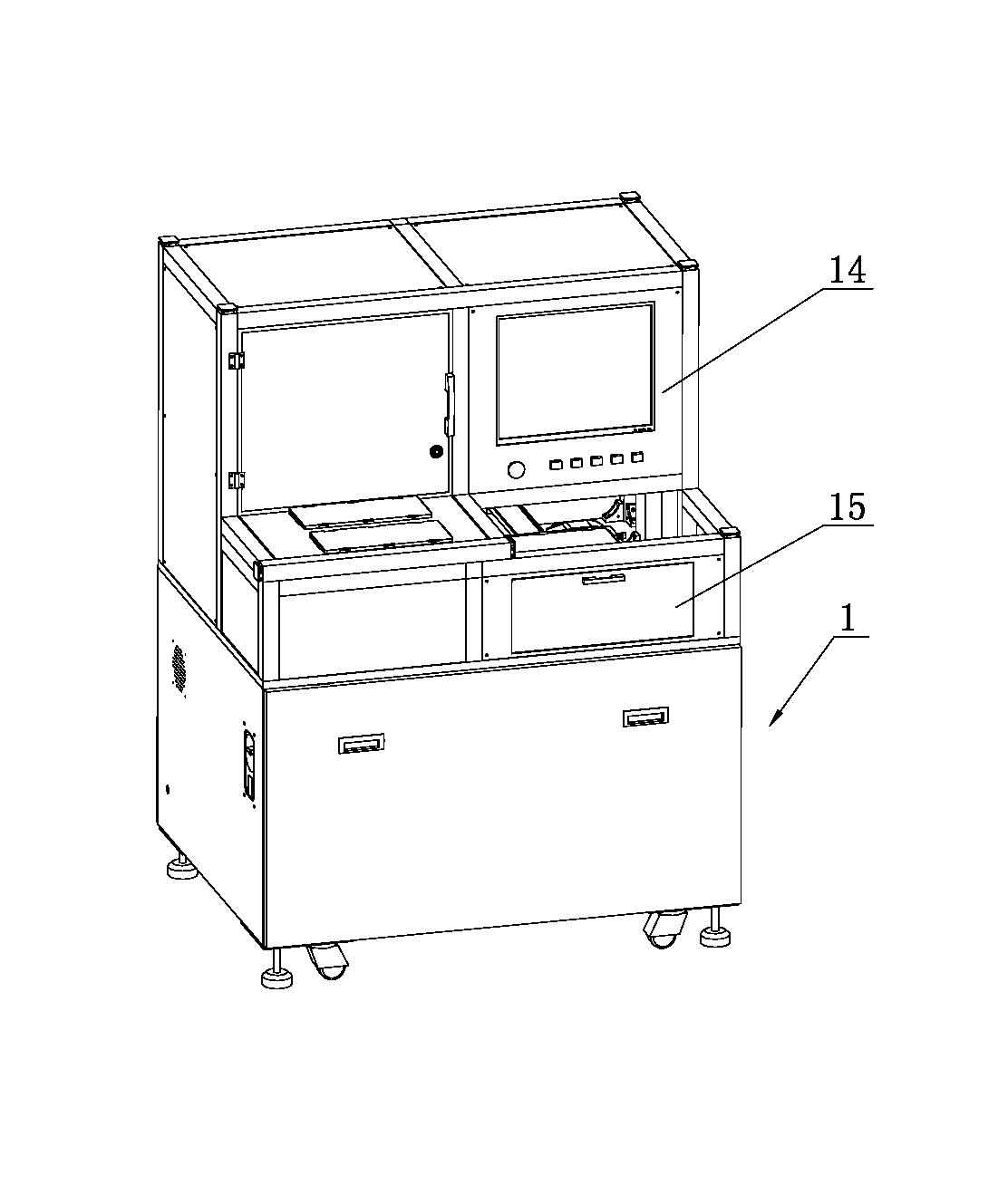 Vision inspection device for convenient assembly and disassembly of tray