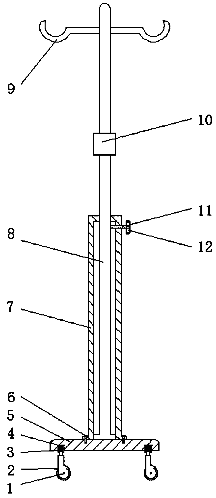 Medical infusion auxiliary support provided with adjusting structure