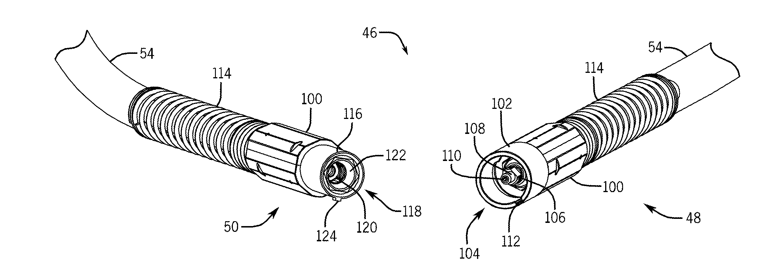 Weld electrical and gas connector with sealed gas flow