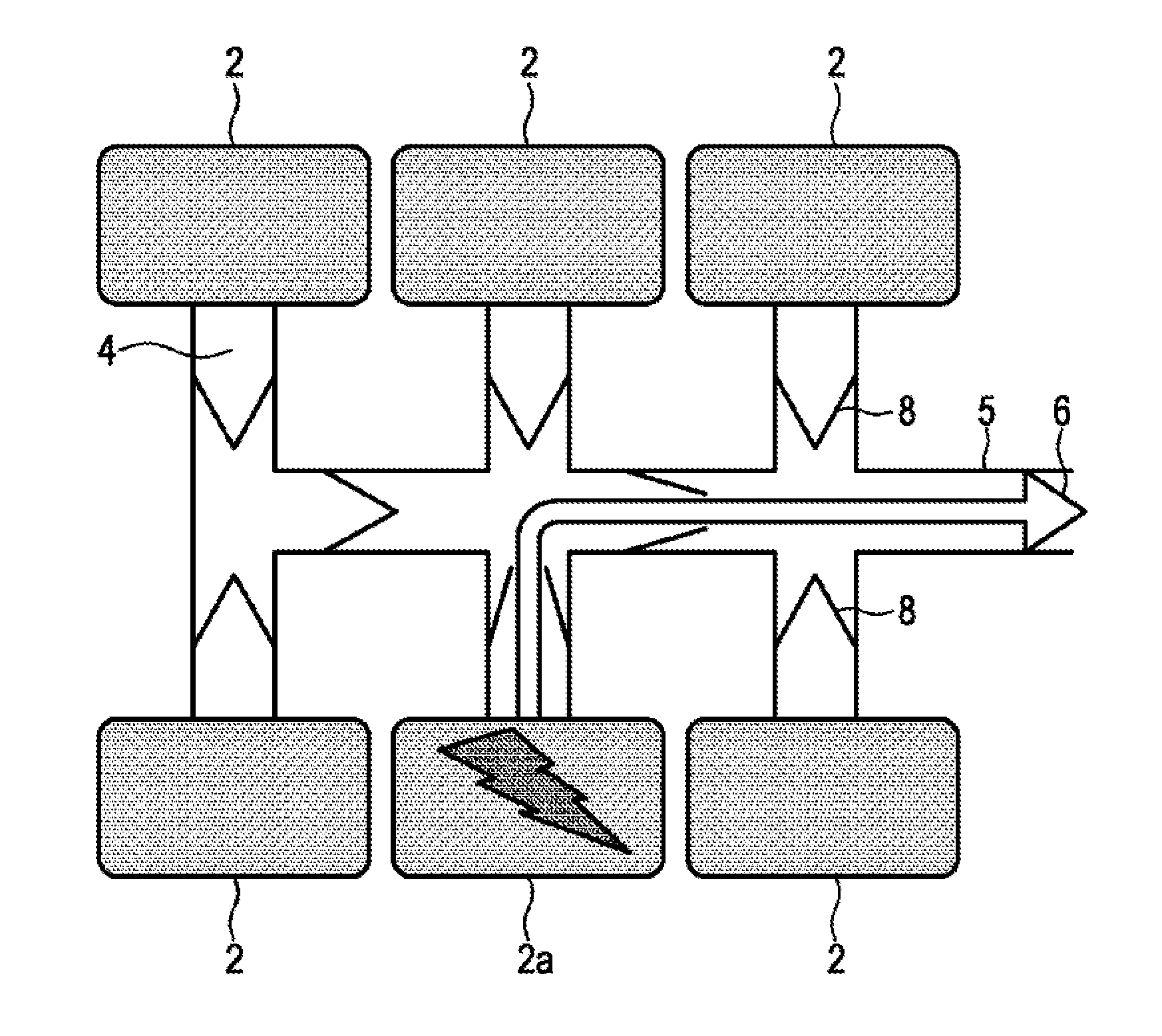 Battery having a Protection from Adjacent Cells in Case of Discharge of a Battery Cell