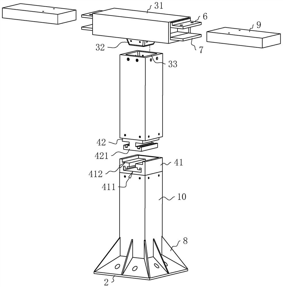 Steel column structure and column top connecting structure thereof