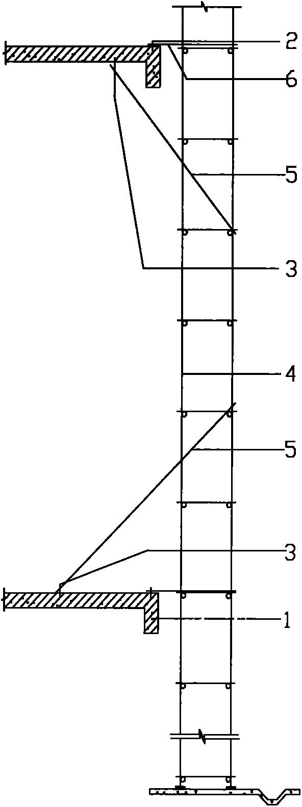 Method for connecting external scaffold with wall for large-span and ultra-story-height structures
