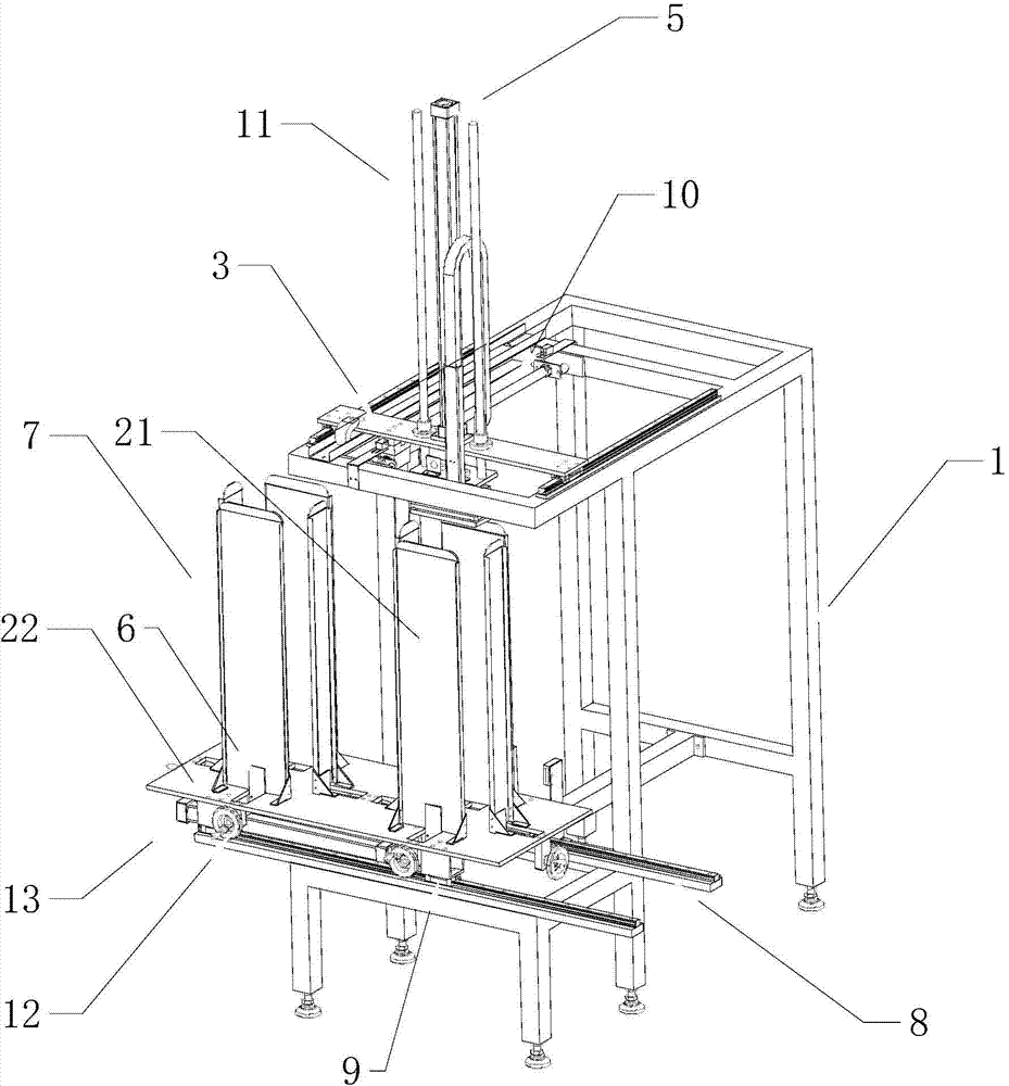 Foam board placement device for storage battery packaging line