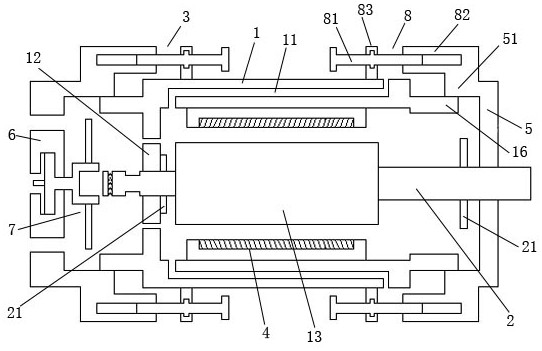 Sliding compression type asynchronous motor