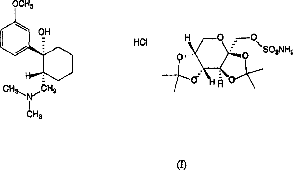 Adduct of topiramate and tramadol hydrochloride and uses thereof