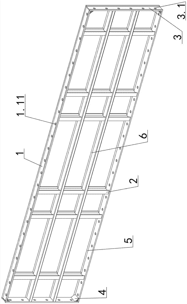 A unit formwork structure of aluminum alloy formwork T-section profile