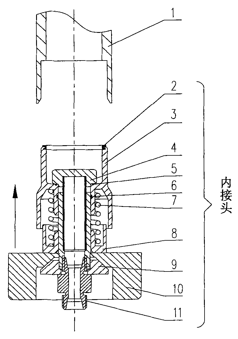 Self-sealing quick-changing joint and its mounting method