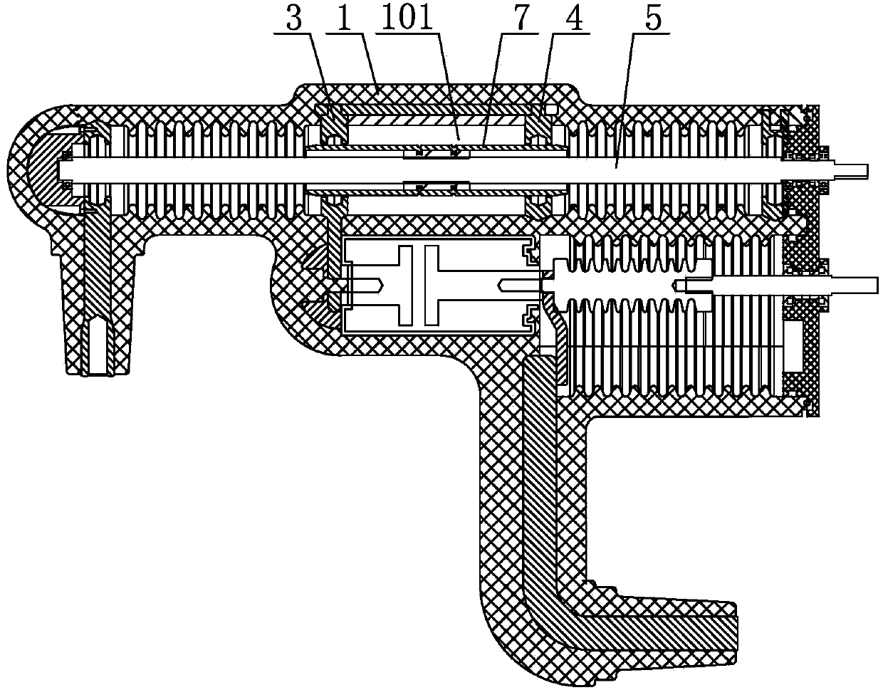 Combined solid encapsulated pole and working principle thereof