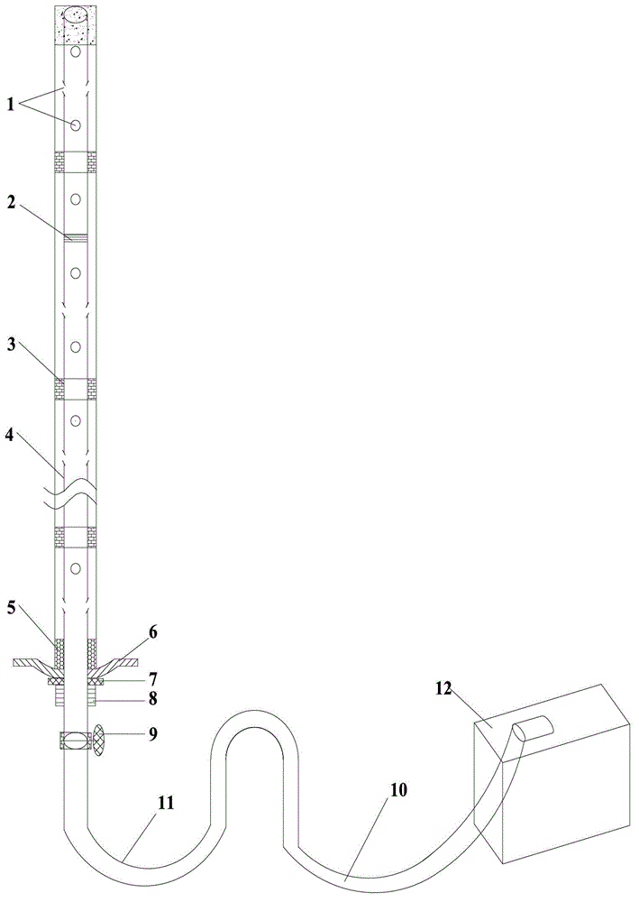 A roof fissure water exporting device and method