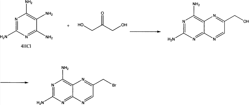Preparation method of 2,4-diamino-6-bromomethyl pteridine