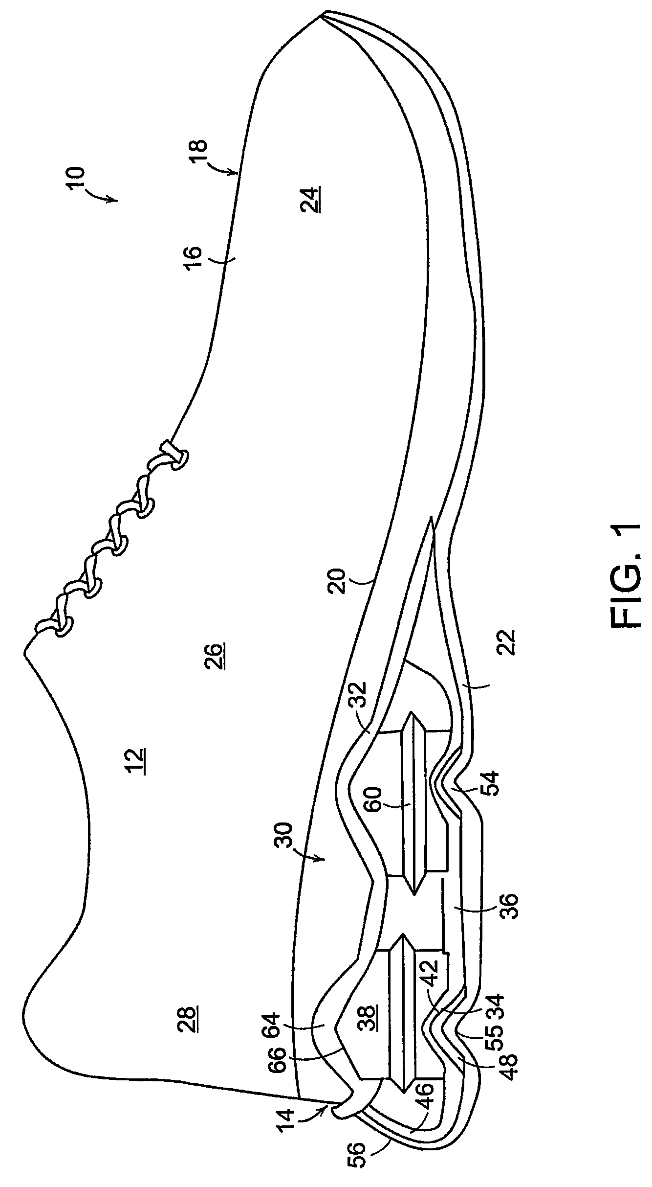 Article of footwear with support assembly having plate and indentations formed therein