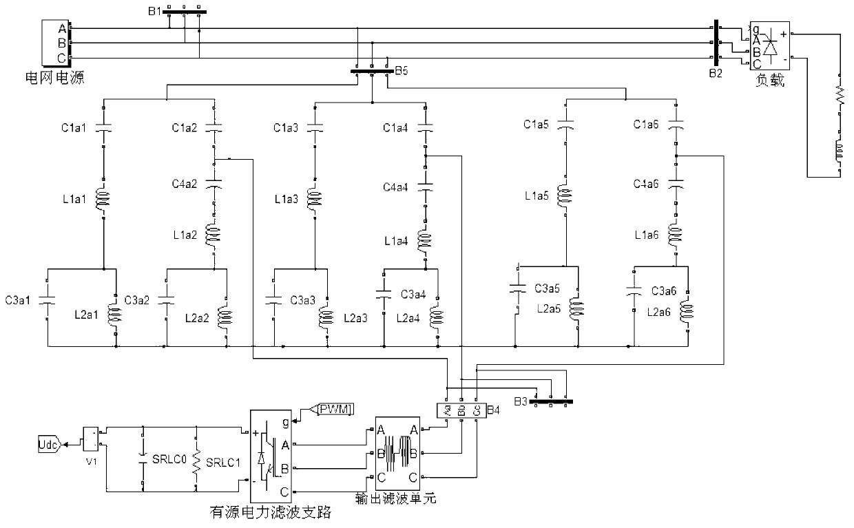 Hybrid power filter main circuit